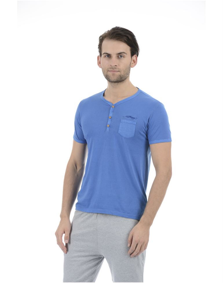 Ed Hardy Men Casual Wear Blue T-Shirt